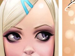 This blonde babe with a tight ass in erotic comic likes dicks and dreams about it