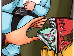 Hot ebony cartoon porn! Lusty slut serving huge black cock in car!