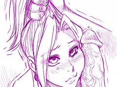 Hentai cartoons with beautiful young girls which are training to do blowjob