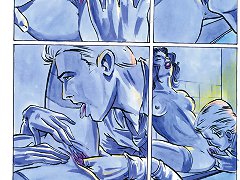 Hard cartoon porn in the bathroom with pussy licking. fingering and fucking