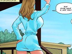 Increasing itchiness between the female's legs that she could not to scratch on xxx comic