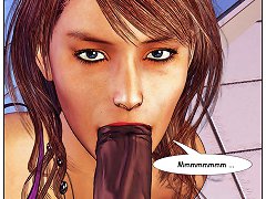 Interracial Comics. Helen fucked by black in the restroom cabin